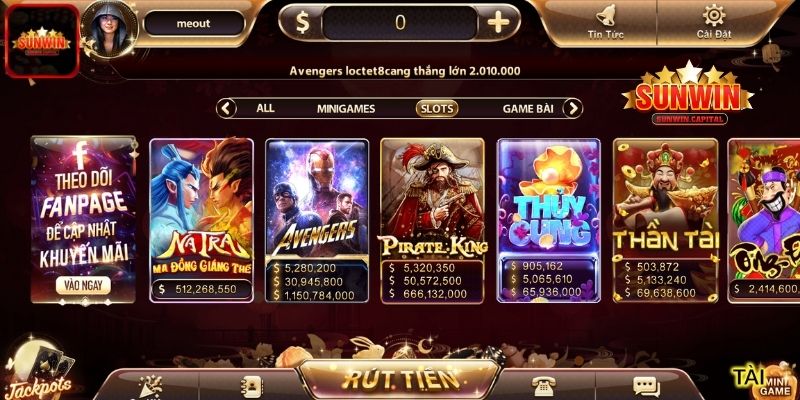 Sảnh nổ hũ luôn được dân chơi săn đón tại cổng game SUNWIN